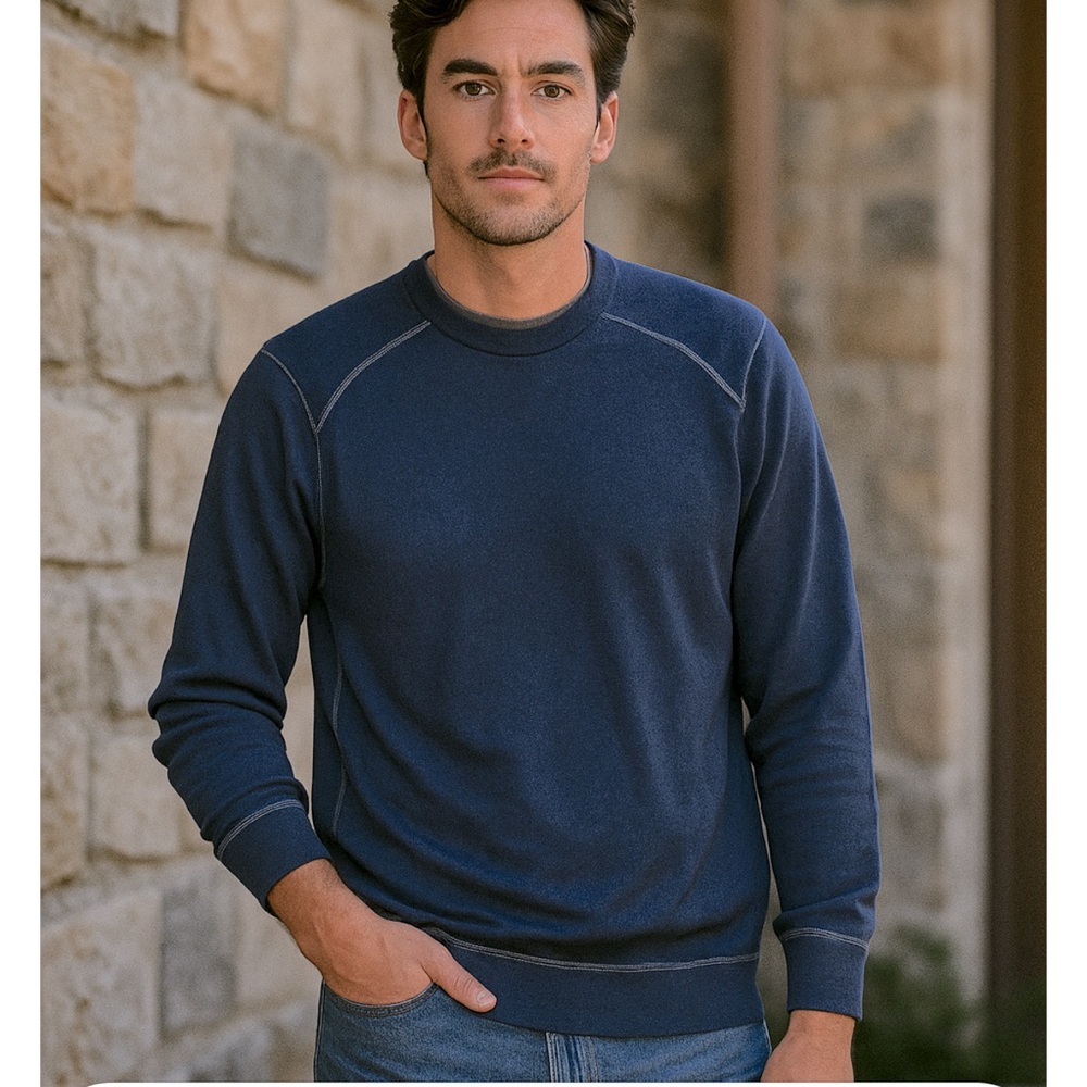 ZEGNA sport mens cashmere blend sweater blue sz L exellent cond price firm!
